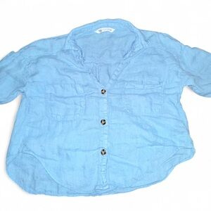 Zara Sky Blue Kids Button-Down Shirt